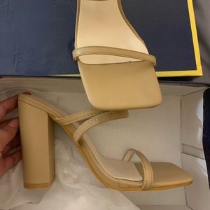 Chunky heel strappy heels